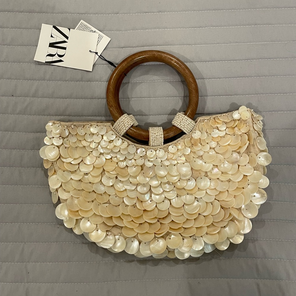 ZARA Shell Sequin Women's Bag, NWT, blogger favorite